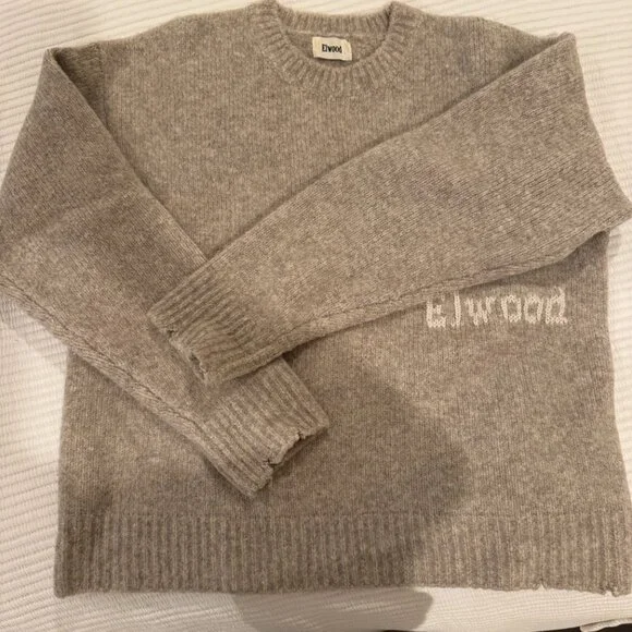 Elwood Women's Grey and Cream Knit Sweater Oatmeal XS - Picture 3 of 4
